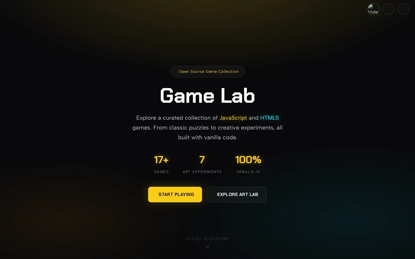 Screenshot of JS Game Lab